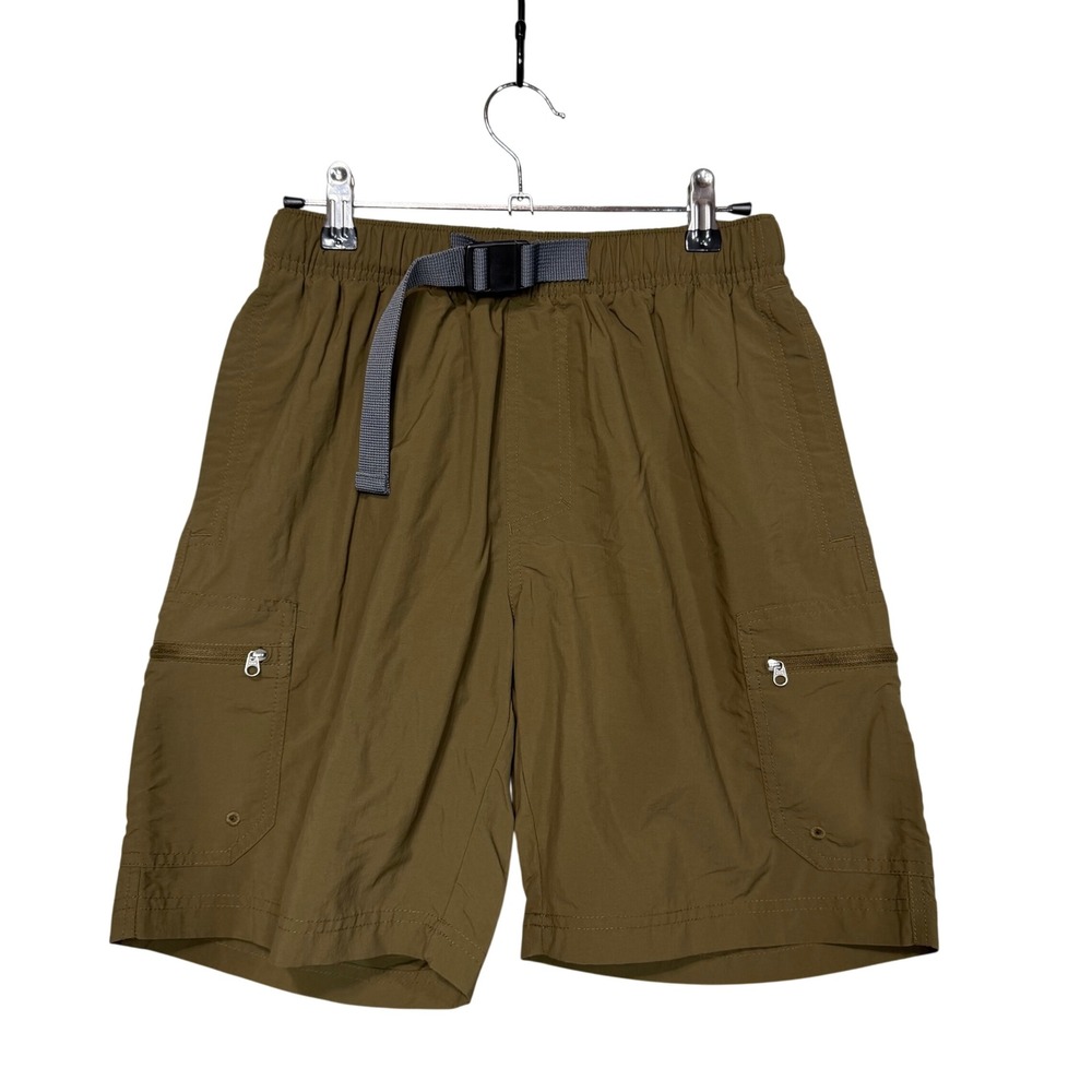 Columbia Cargo Shorts Mens Small Olive Green XM9364 Hiking Outdoor Nylon Belted